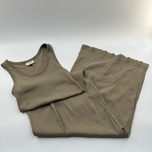 Universal Thread Tan Beige Ribbed Tank Maxi Dress Size Large